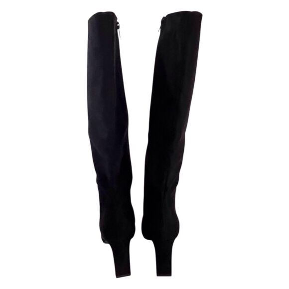 JUSTFAB EVELYN Womens Size US 8M Tall Heeled Boot Black Faux Suede Inside Zipper - Picture 3 of 8